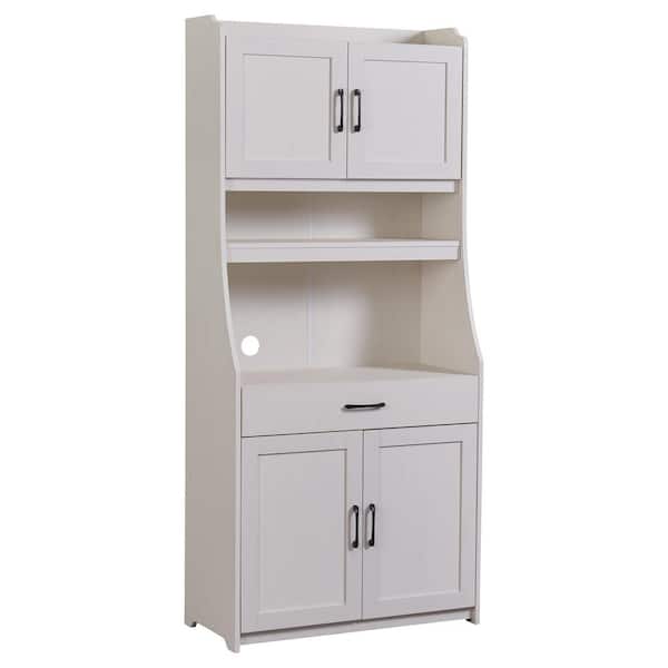 Unbranded 31.5 in. W x 15.7 in. D x 71.3 in. H Bathroom Antique White Linen Cabinet