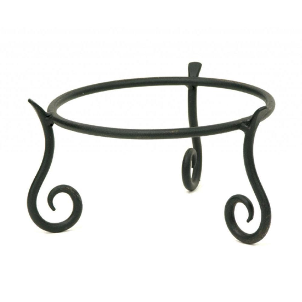 Black Powder Coat Short Plant Stand with Curling Feet