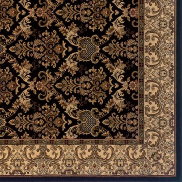 Kurdamir Elegante Black 26 in. x Your Choice Length Stair Runner Rug