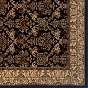 Kurdamir Elegante Black 33 in. x Your Choice Length Stair Runner Rug