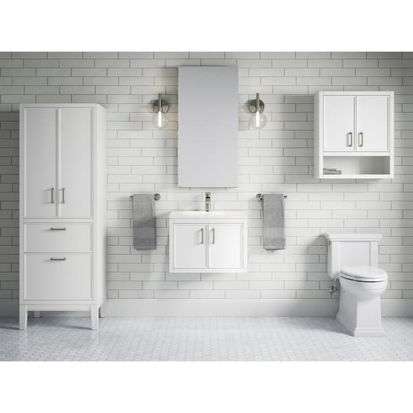 KOHLER Winnow 24.12in. Single Sink Freestanding White Bath Vanity with White Quartz Top Assembled