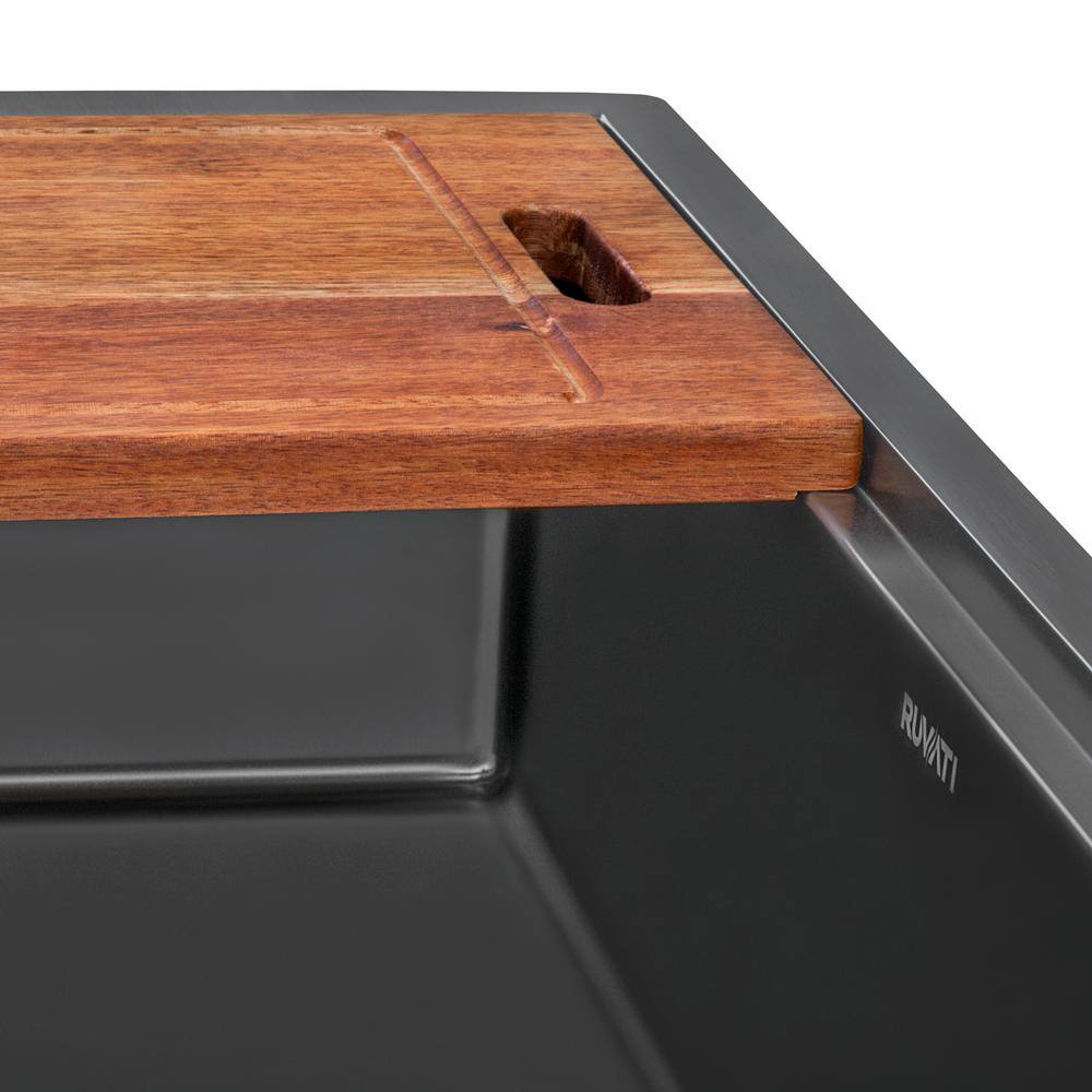 Ruvati 27 inch Workstation Undermount Kitchen Sink Single Bowl