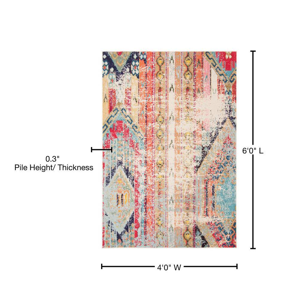 Metro-Mod Chic Blue Synthetic 4' x 6' Hand-Knotted Area Rug