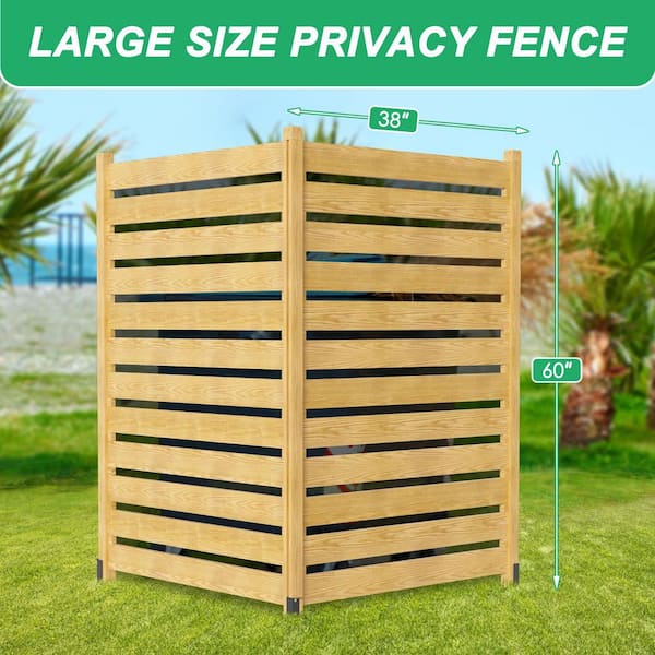 2-Panel Privacy Screens Fence Panel with Metal Stakes 38 in. W x 60 in. H Air Conditioner Fence Wood Privacy Fence Panel