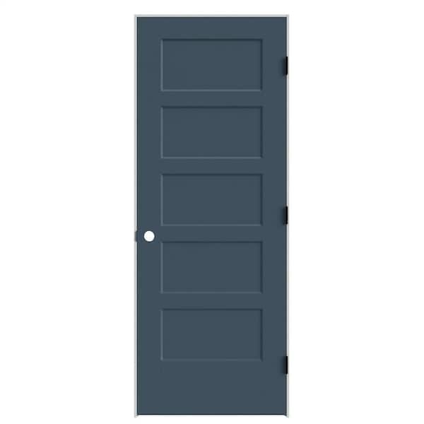 Masonite 28 in. x 80 in. 5-Panel Bayshore Left-Hand Solid Core Night Tide Molded Composite Single Prehung Interior Door