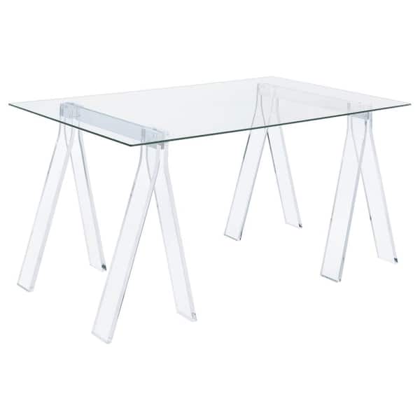 Coaster Amaturo 31.5 in. Clear Writing Desk with Glass Top