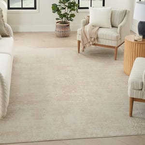 Serenity Home Ivory 9 ft. x 12 ft. Abstract Contemporary Area Rug