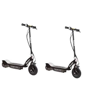 E100 Kids Ride On 24-Volt Motorized Electric Powered Scooters, Black (2-Pack)