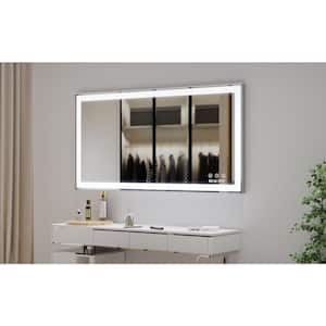 24 in. W x 48 in. H Large Bathroom Mirrors Rectangular Aluminium Framed, Anti-Fog Wall Mounted Bathroom Vanity Mirror