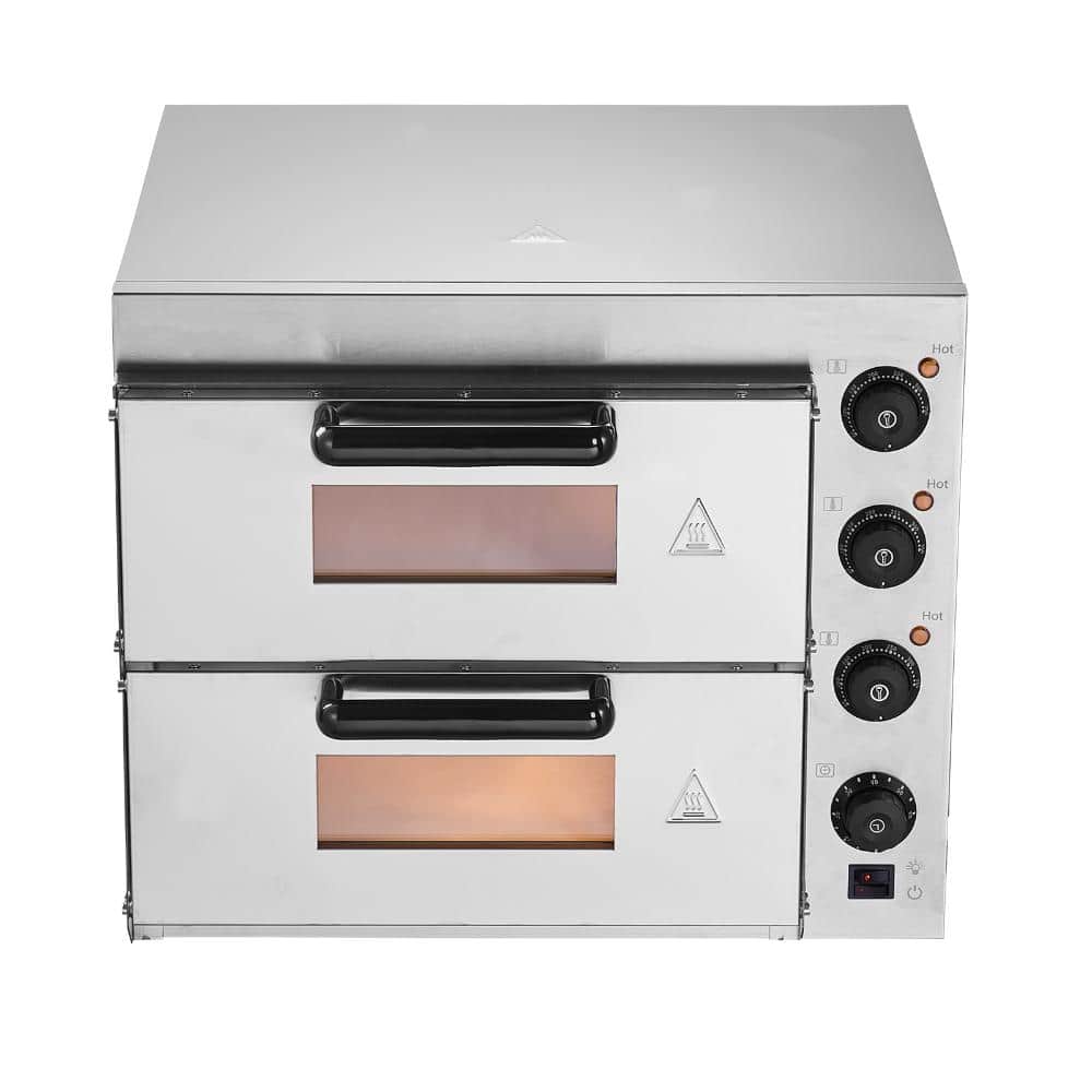 Commercial Pizza Oven Countertop, 16 in. Double Deck, 2700W Stainless Steel Electric Pizza Maker with Stone price history on PriceWatchPro