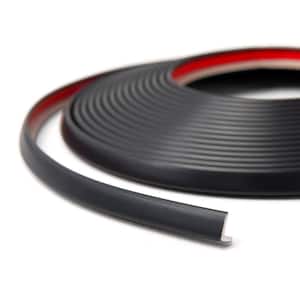 Black 20 ft. L Glossy PVC Corner Trim Peel and Stick for Tile and Wall Edges