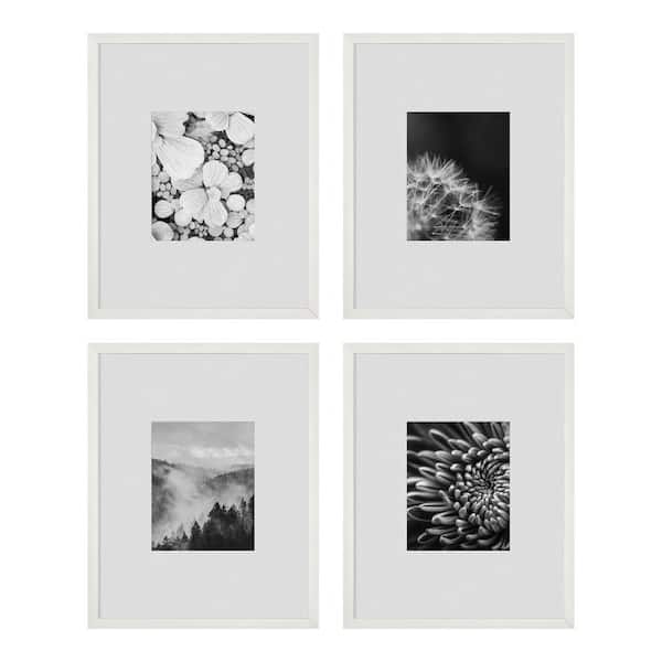 16" x 20" Matted to 8" x 10" White Gallery Wall Picture Frame (Set of 4)