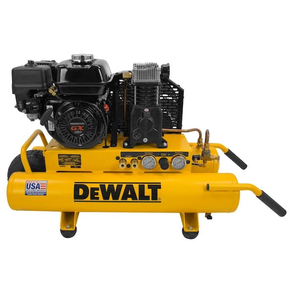 DEWALT 8 Gal. 175 PSI Honda GX160 Gas Powered Wheelbarrow Air Compressor