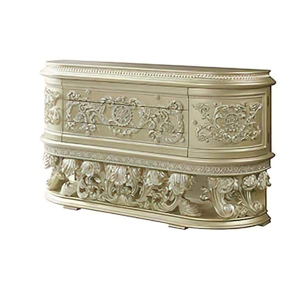 Acme Furniture Vatican 3-Drawer Champagne Silver Dresser with 2 Doors (41 H x 21 W x 73 D)