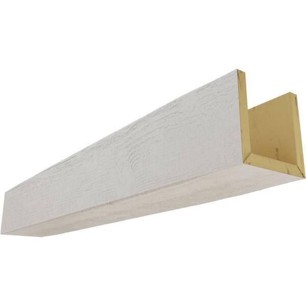 Ekena Millwork 4 in. x 8 in. x 22 ft. 3-Sided (U-Beam) Rough Sawn Ready ...
