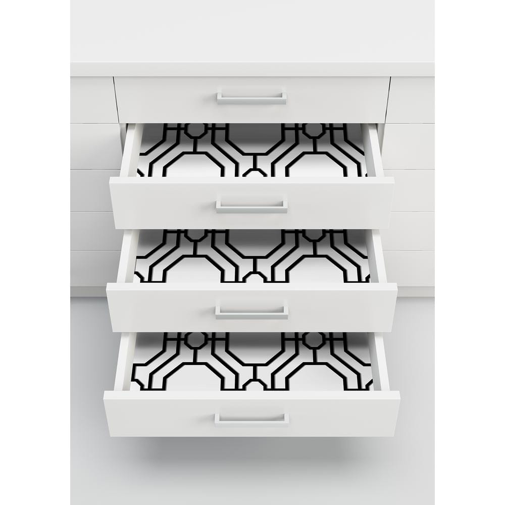 Crawford Black and White Geometric Peel and Stick Wallpaper