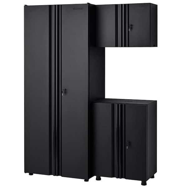 3-Piece Regular Duty Welded Steel Garage Storage System in Black