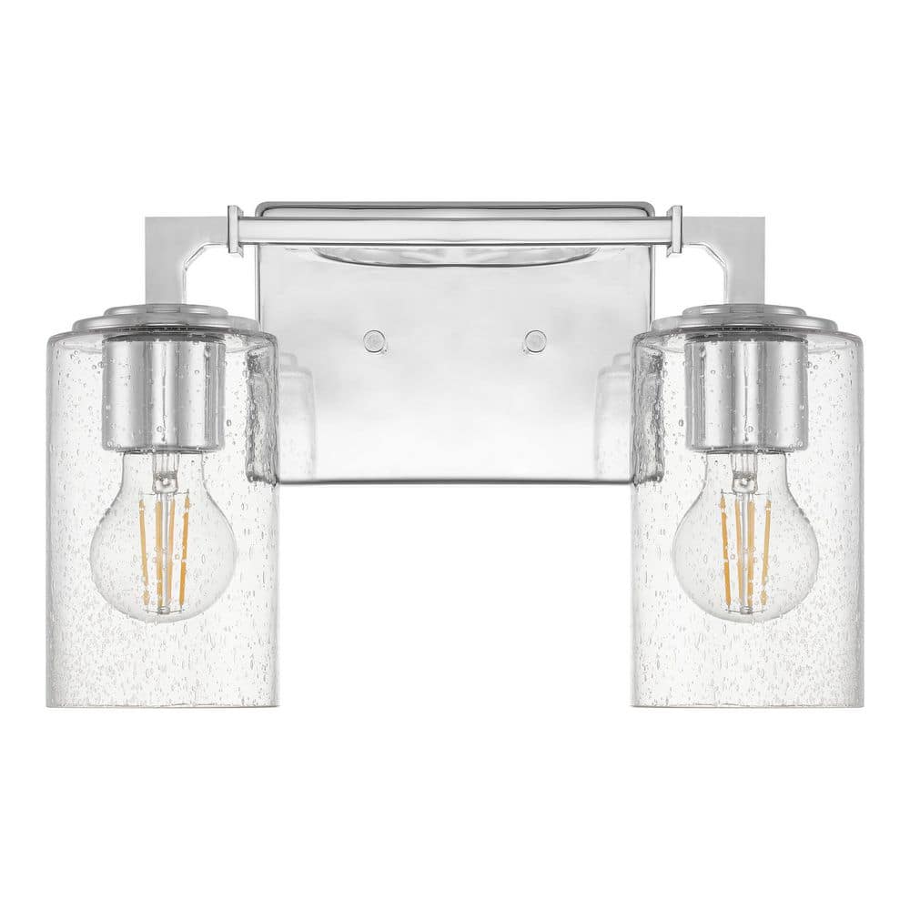 Home Decorators Collection Helenwood 12.75 in. 2-Light Chrome Bathroom Vanity Light with Clear Seeded Glass -  4001502-05