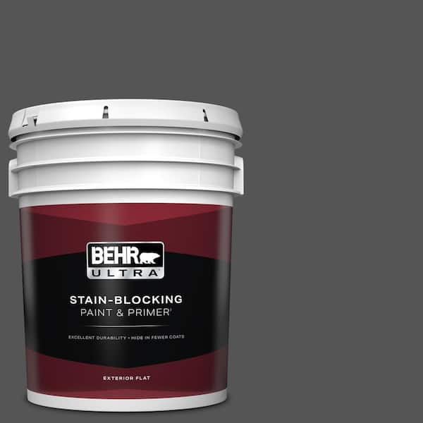 BEHR ULTRA 5 gal. #PPU25-01 Carbon Copy Flat Exterior Paint & Primer