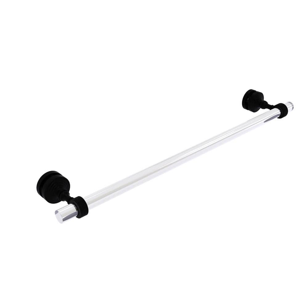 Matte Black and Chrome Wall Mounted Towel Bar