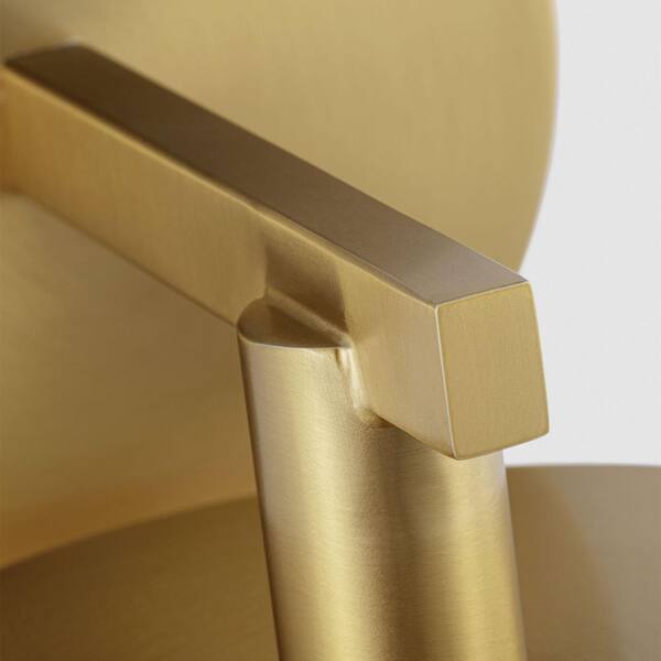 Generation Lighting - Studio Khan 4.8 in. 1-Light Burnished Brass Integrated LED Bathroom Bedroom Wall Vanity Light Silk White Glass Shade