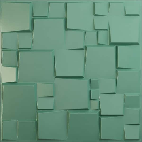 Ekena Millwork 19 5/8 in. x 19 5/8 in. Modern Square EnduraWall Decorative 3D Wall Panel, Sea Mist (Covers 2.67 Sq. Ft.)