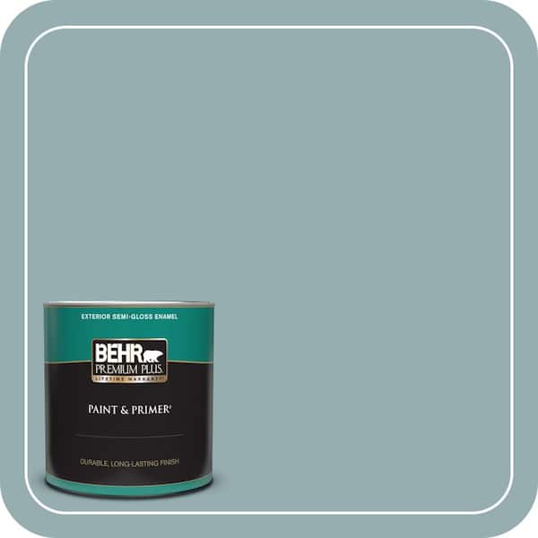 BEHR PREMIUM PLUS 1 qt. #ICC-66 Quiet Moment Semi-Gloss Enamel Exterior Paint & Primer