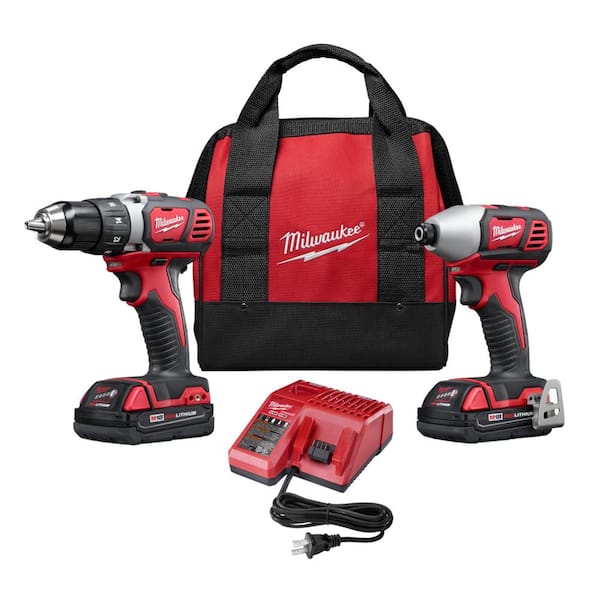 Milwaukee M18 18V Lithium-Ion Cordless Drill Driver/Impact Driver Combo Kit  (2-Tool) W/ Two 1.5Ah Batteries, Charger Tool Bag 2691-22 The Home Depot