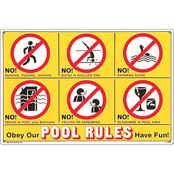 Pool Sign Pool Rules Sign