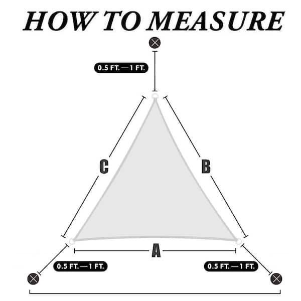 AMGO 16 ft. x 16 ft. x 16 ft. White Triangle Shade Sail Triangle