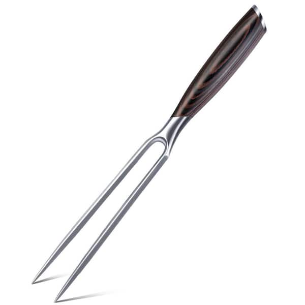 7 in. Razor Sharp Double-Prong Carving Fork for Meat, Japanese High Carbon Stainless Steel Kitchen Serving Fork