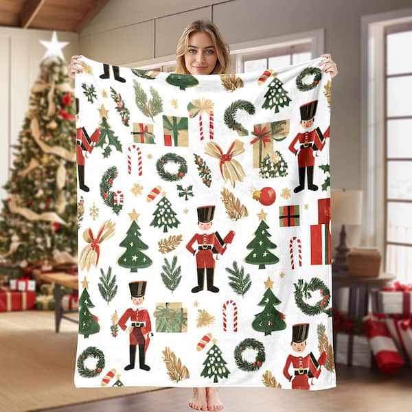 Christmas Blanket Holiday Xmas Gift 60 in. x 80 in. Microfiber Fleece Blanket-IMG 10