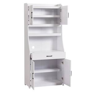 White Cabinet with Doors, Adjustable Shelves