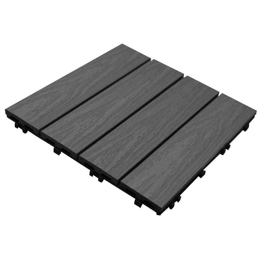 Veranda 10-Piece 1 ft. x 1 ft. Quick Deck Outdoor Composite Deck Tile ...