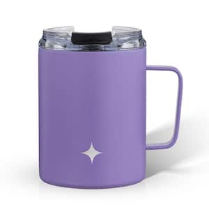 12 oz. Purple Stainless Steel Vacuum Insulated Travel Coffee Mug Tumbler with Lid & Handle