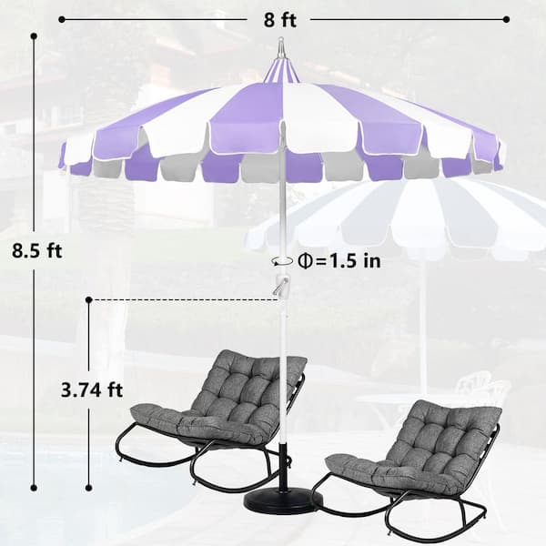 8 ft. Pagoda Outdoor Market Patio Umbrella in Purple