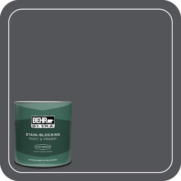 BEHR ULTRA 1 qt. #N510-6 Orion Gray Extra Durable Semi-Gloss Enamel Interior Paint & Primer