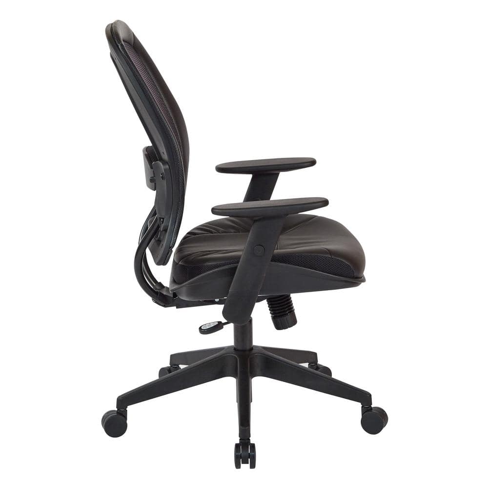 Black Mesh and Leather High-Back Executive Swivel Chair