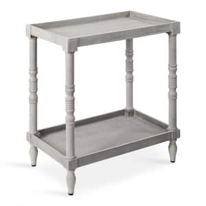 Bellport 22 in. Gray Rectangle MDF Top End Table