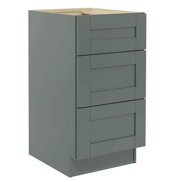 MILL'S PRIDE Richmond Aspen Green 34.5 in. H x 18 in. W x 24 in. D Plywood Laundry Room Drawer Base Cabinet with 0 Shelves