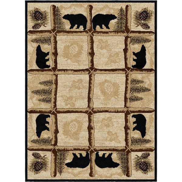 Hearthside Toccoa Lodge Multi 8 ft. x 10 ft. Woven Animal Print Polypropylene Rectangle Area Rug
