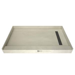 Redi Trench 34 in. x 60 in. Single Threshold Shower Base with Right Drain and Brushed Nickel Trench Grate