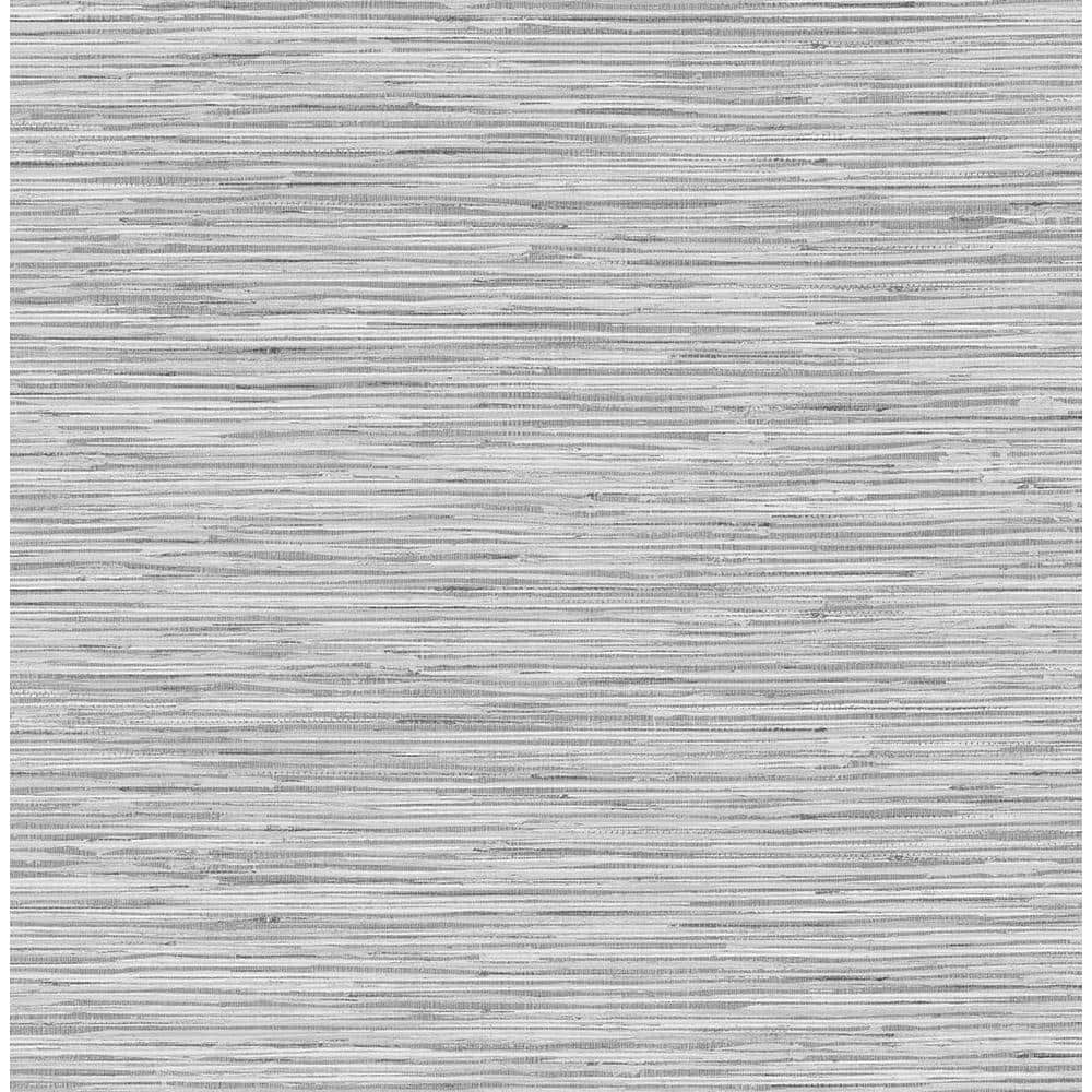 STACY GARCIA HOME 30.75 sq. ft. Moonstone Grey Faux Grasscloth Vinyl
