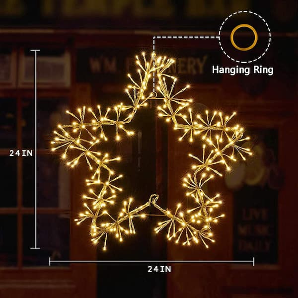 Lightshare 2 ft. 240 LED Christmas Star Light Twinkle Lights Warm ...