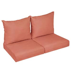 23 x 23.5 x 5 (4-Piece) Deep Seating Outdoor Loveseat Cushion in Sunbrella Cast Coral