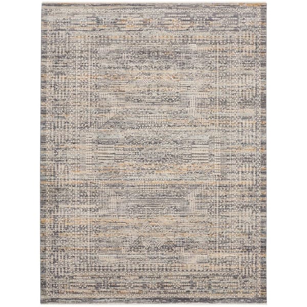 Nourison Lynx Ivory Slate 8 ft. x 10 ft. All-over design Transitional Area Rug