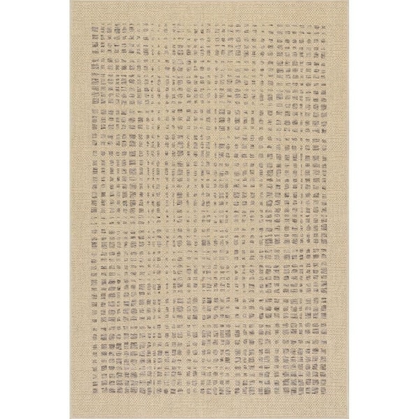 Caelistra Modern Checkered Area Beige 9 ft. x 12 ft. Indoor Area Rug