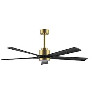 52 in. LED indoor Black and Gold Ceiling Fan with Remote