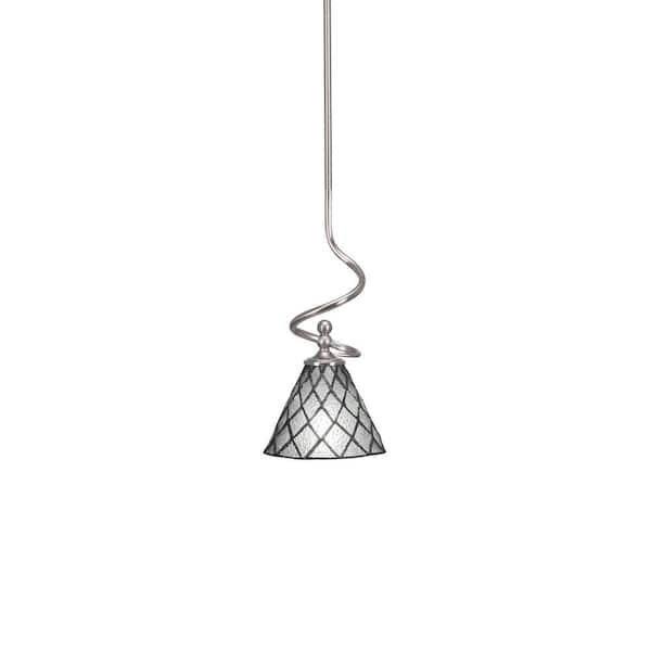 Unbranded Royale 100 W 1-Light Brushed Nickel Standard Mini Pendant Light with Glass Shade