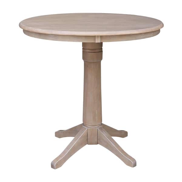 International Concepts Olivia 36 in. H x 36 in. Round Weathered Taupe Gray Pedestal Table